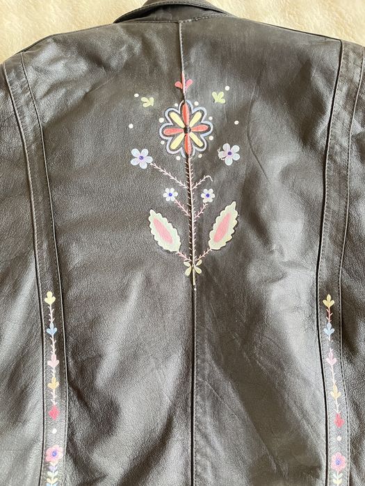 Вінтажна шкіряна куртка