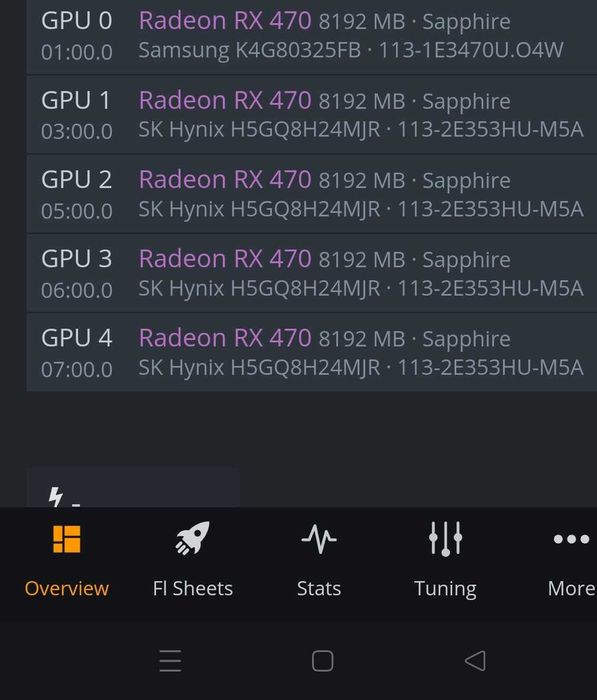 Computador com 6 placas gráficas de 8gb a minerar ETC.