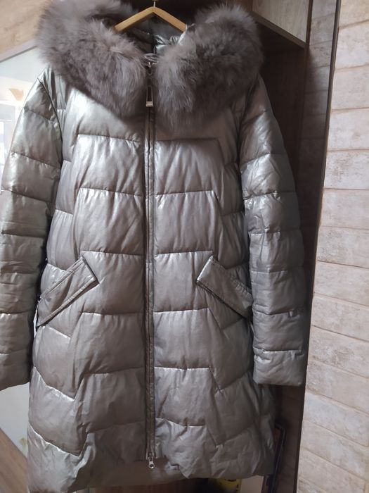 Пуховик Турция, экокожа.