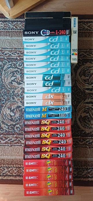 Kasety VIDEO vhs - sony, maxell,  emtec