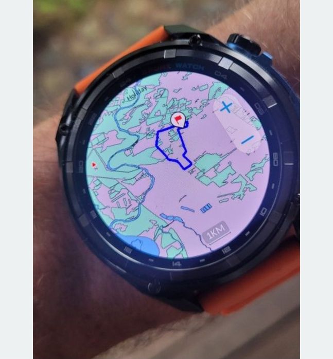 Smartwatch taktyczny z mapami offline ślad gpx GPS mapy map 860 mAh
