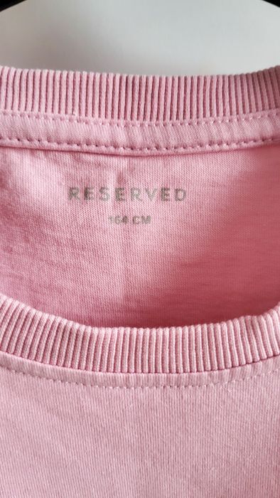 Reserved t-shirt dziewczęcy różowy pudrowy róż 152 158