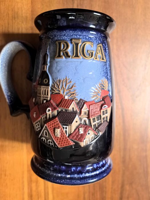 Kufel. Łotwa. Riga, starowka. Ceramika. Rekodzielo. Nowy.