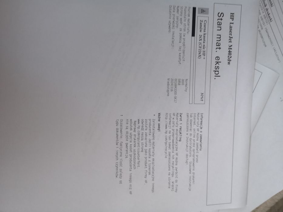 Drukarka Hp laser jet pro  M402dw