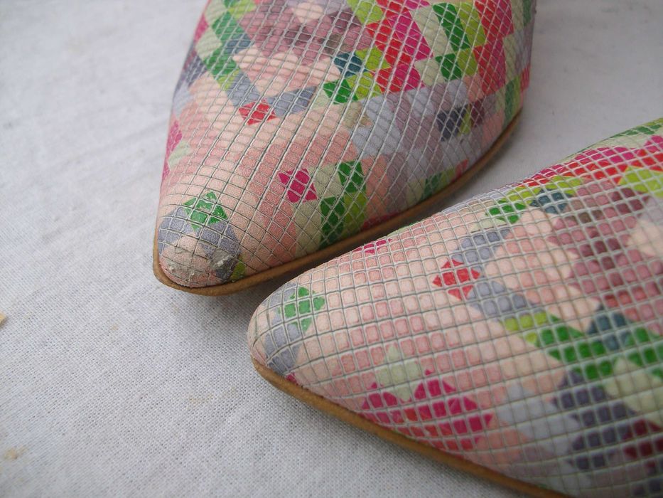 Venezia skórzane kolorowe wężowe szpilki 37 szpic