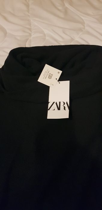 Bluza bluzka ZARA oversize czarna kołnierz jak szalik M