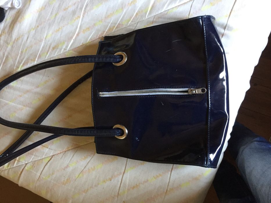 Carteira antiga de verniz azul