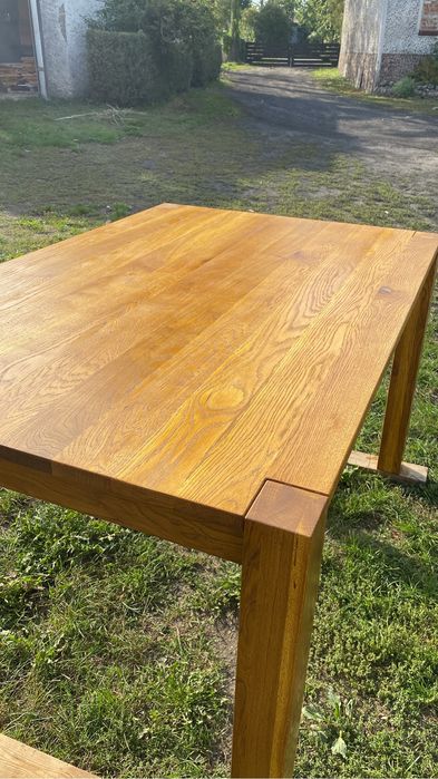 Stół dębowy prostokątny 140x90 cm salonu jadalni lite drewno wosk