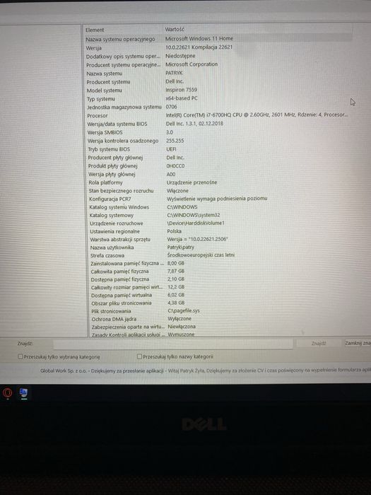DELL INSPIRON 7559 Gaming/ i7/GTX 960M/SSD/win11