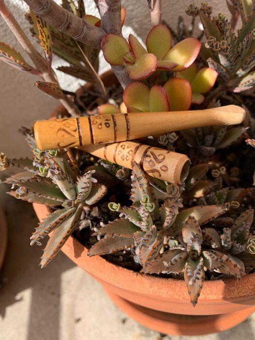 2 Boquilhas de madeira para cigarro vintage artesanato cubano