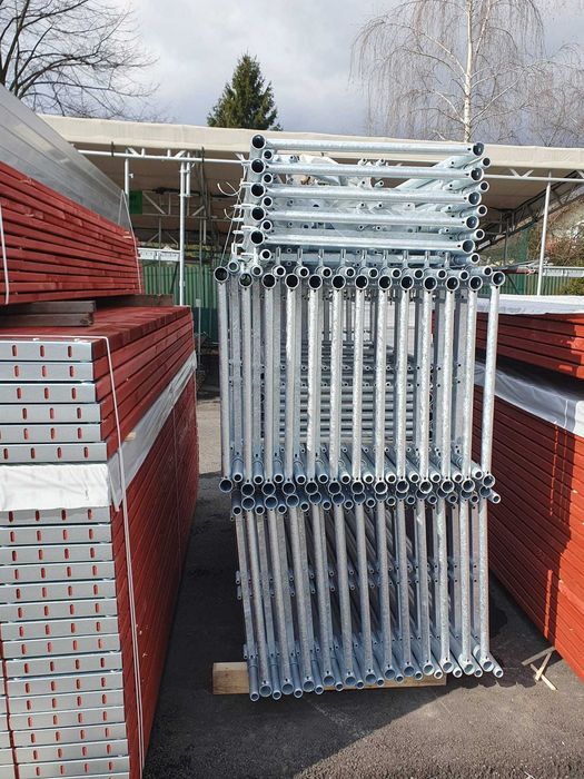 Rusztowanie elewacyjne 175m2 typ Plettac P70 6x27m nowe Pletak