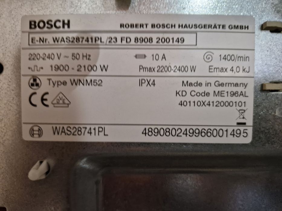 Pralka Bosch seria 8