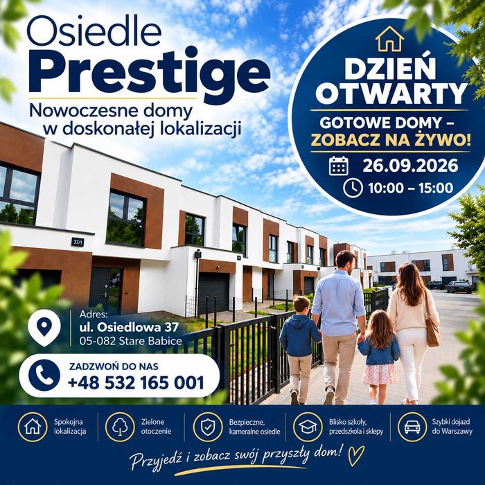 Dzień Otwarty 26.09 | Domy 130 m² z ogrodem | Stare Babice | Gotowe do odbioru