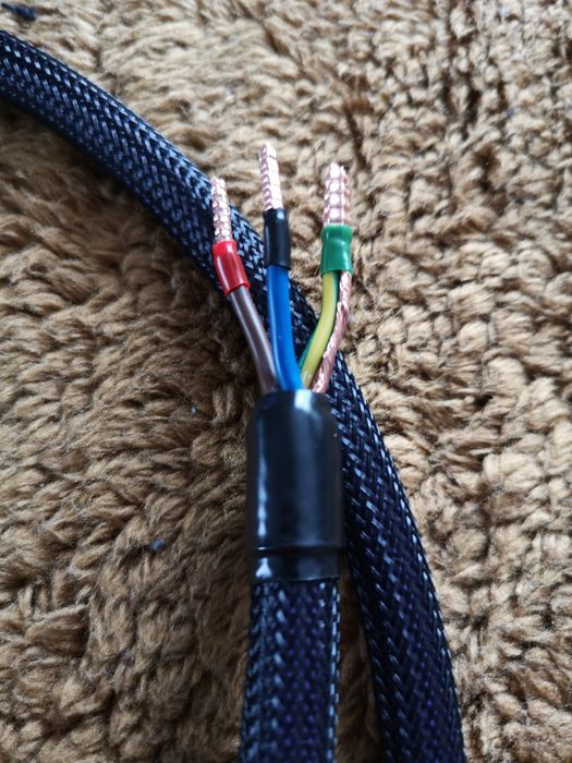 Kabel zasilający audio Melodika 3x4 mm dł 1.0m. Wtyki Audiocrast.