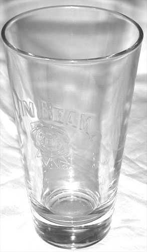 Kolekcjonerski Retro SZKLANKA Wysoka Wytłaczane Logo WHISKEY JIM BEAM