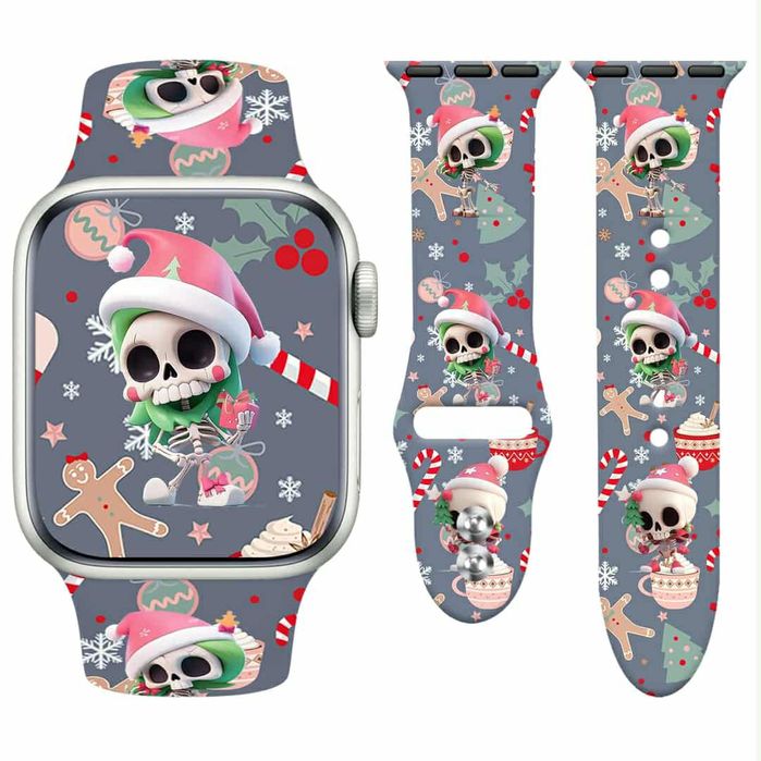 Pasek do Apple Watch 38-49 mm iWatch ultra 1-10 SE Christmas skull sza