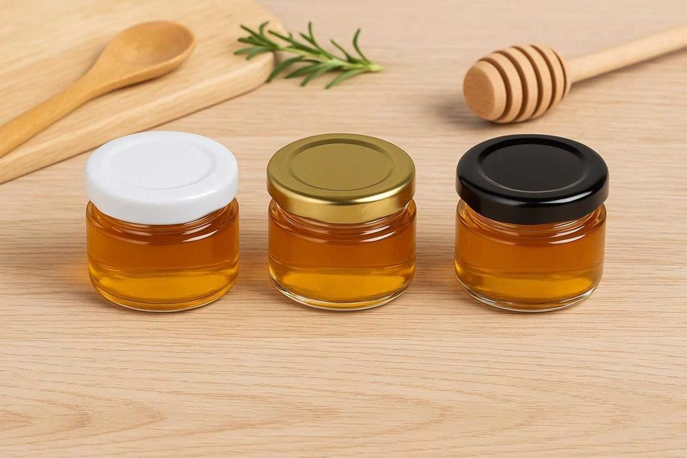 Słoiczki 30 ml z zakrętką złotą - 210 sztuk