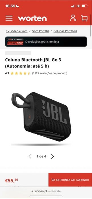 jbl go 3 coluna de som