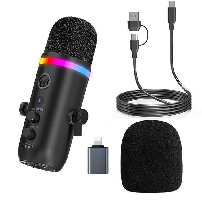 ZealSound K66 PRO Mikrofon pojemnościowy USB, Plug&Play dla YT STREAM