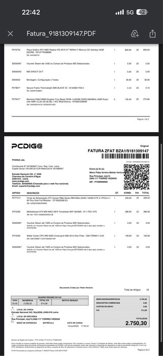 MSi Gaming 9800x3D RX9070XT DDR5 64GB High-End (Novo)