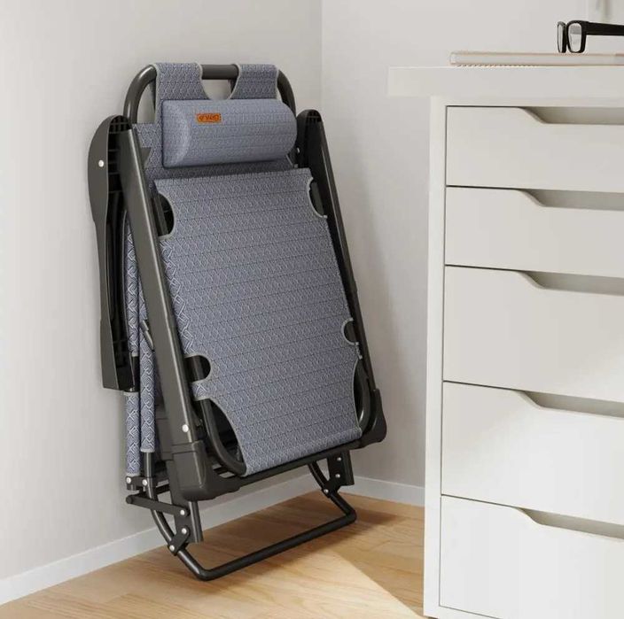 Розкладне крісло шезлонг садовий із подушкою WCG FCB-S03PP