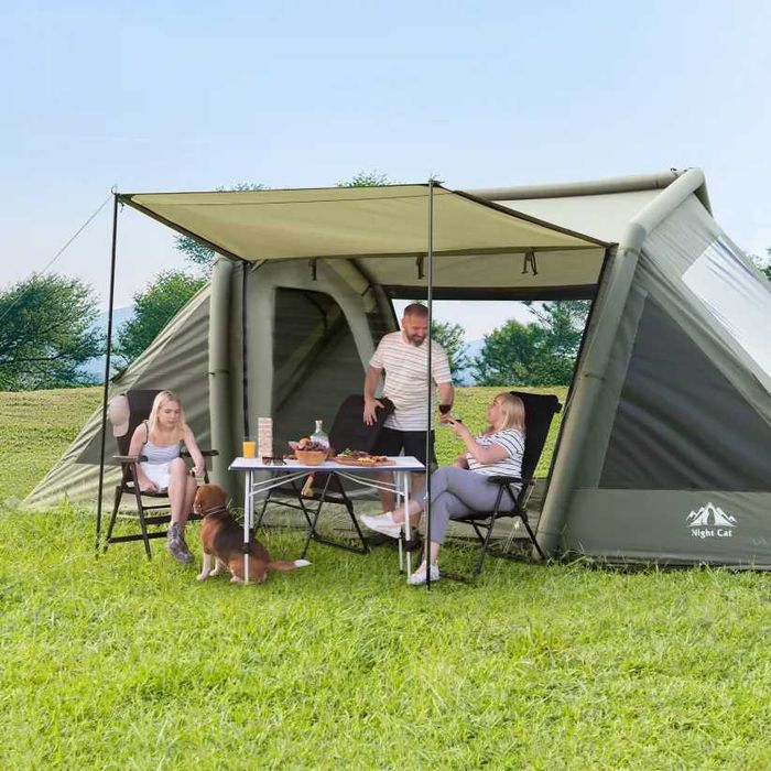 Tenda campismo insuflável 8 pessoas, 6.30m - montagem 2/3 minutos