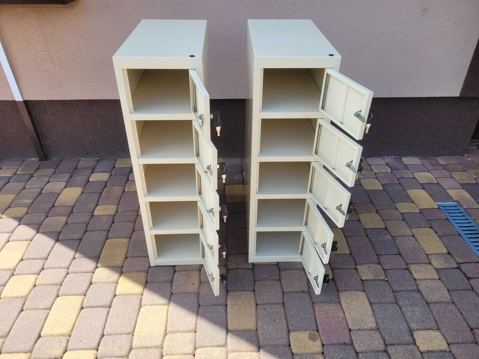 2 x Szafka Skrytkowa Metalowa 5 Schowków Na Klucz