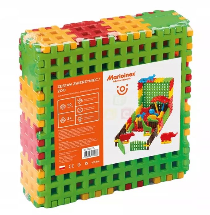Klocki konstrukcyjne Zwierzyniec (50 elementów). Mario-inex