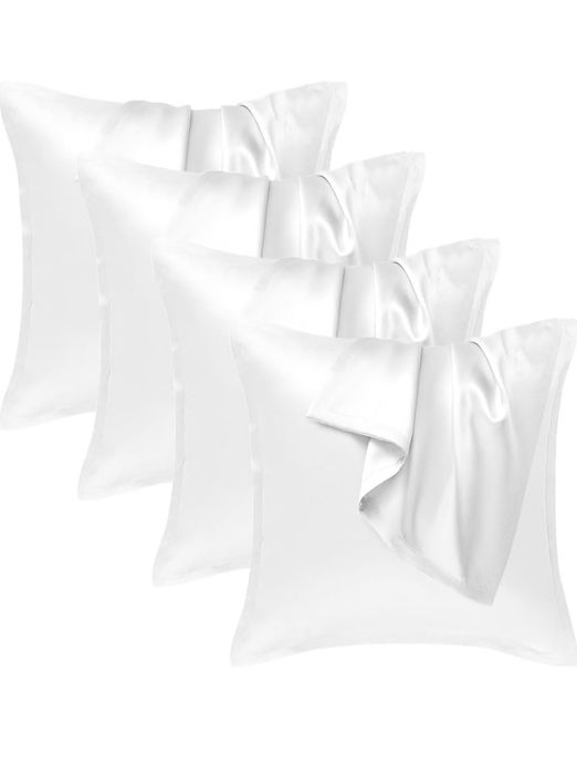 4 szt Satynowa poszewka na poduszkę, 80 x 80 cm, biała Seiwohl