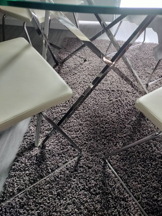 Mesa de jantar nova tampo de cristal