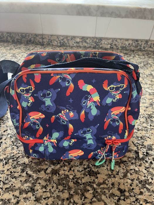 Trolley Mochila escolar e lancheira Stitch