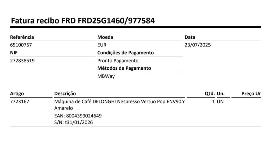 Máquina de café Nespresso Vertuo