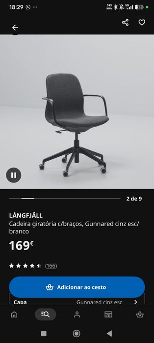 Cadeira com rodas e braços de apoio ikea