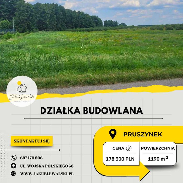 Pruszynek 9km od Siedlec - działka budowlana
