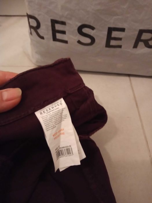 Spodnie męskie Reserved,kolor burgund /wino/