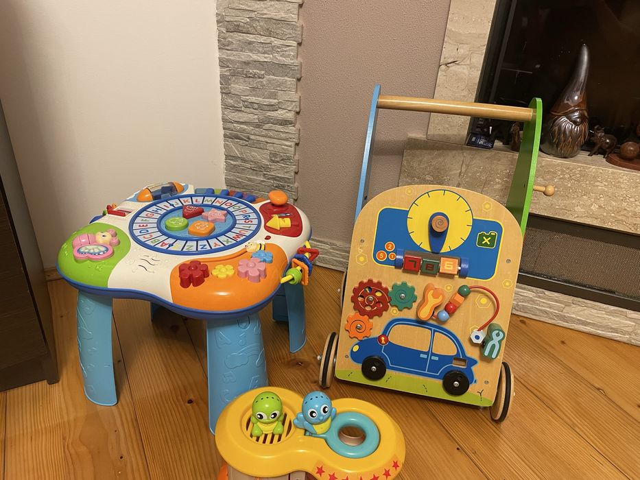 Stolik edukacyjny , pchacz drewniany