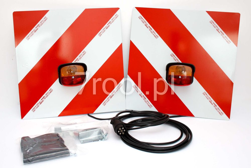 Zestaw tablic ostrzegawczych z lampami