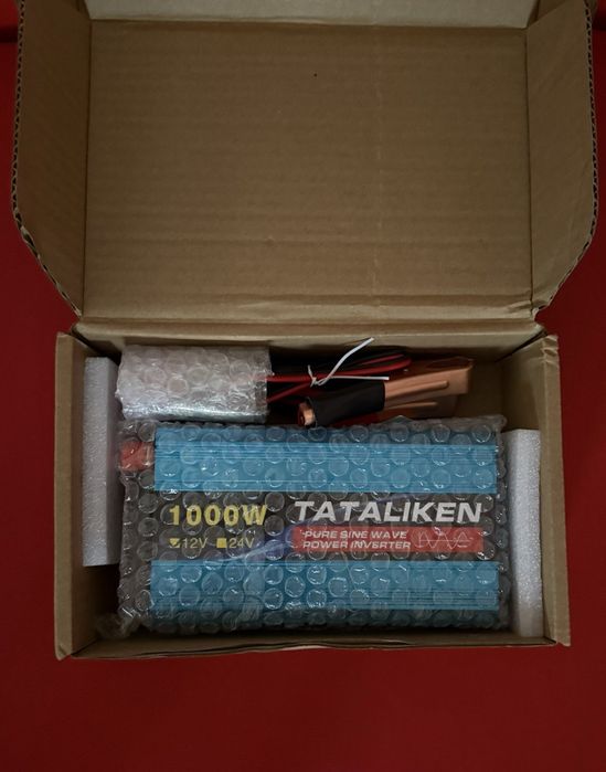 Инвертор преобразователь 1000w 1600w 12/220 чистый синус