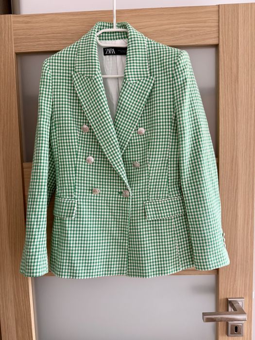 Tweedowa marynarka zara prpitka taliowana boho