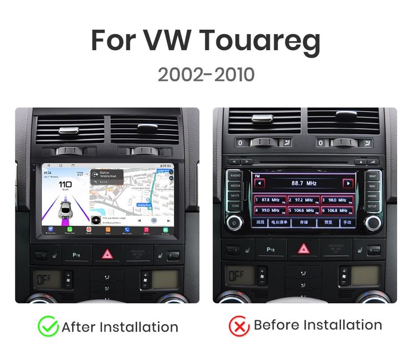 Rádio Android Volkswagen Touareg Carplay GPS wifi Bluetooth 9" NOVO