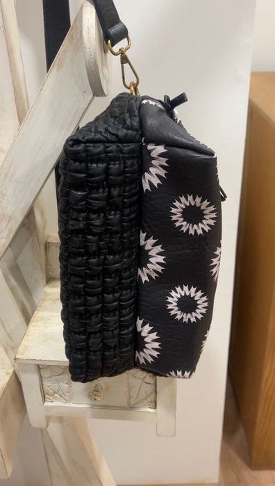 Bolsa/Mala Tiracolo para Mulher -Desigual- (Preta/Branca/Dourada)