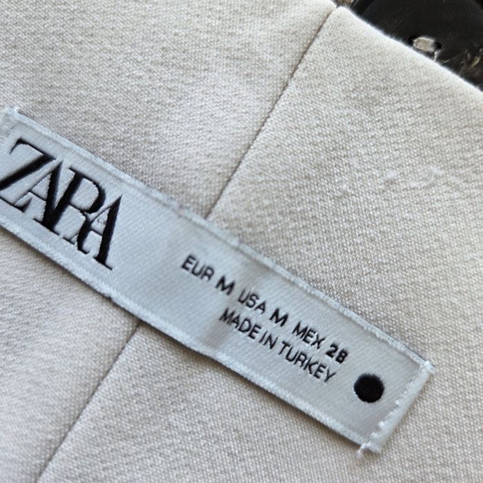 Viralowe eleganckie spodnie damskie ZARA ecru rozmiar S/M