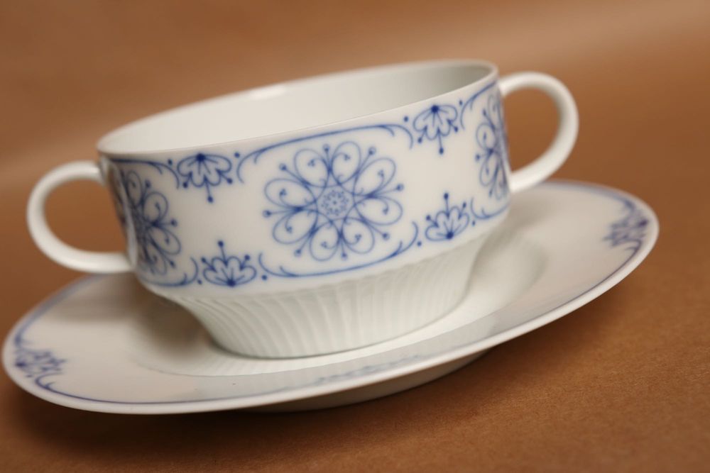 6x bulionówka Bavaria Kaiser porcelana Indisch Blau