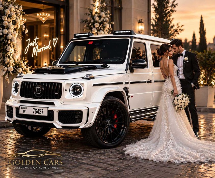 Wypożyczalnia, Wynajem Samochod do ślubu Złoty Mustang Dodge Maserati Biały Mercedes G Klasa Ferrari Corvette Cabrio Camaro Audi