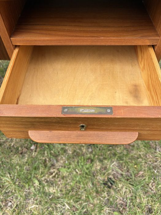 Dwustronne biurko tekowe duńskie mid century, vintage design