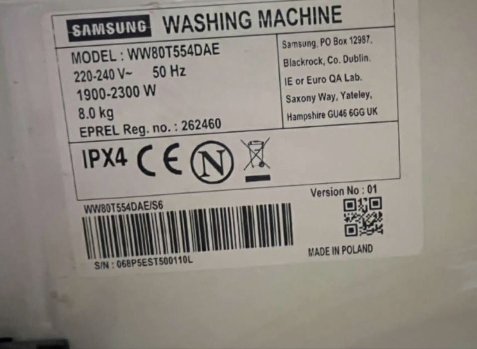 Pralka  samsung na czesci