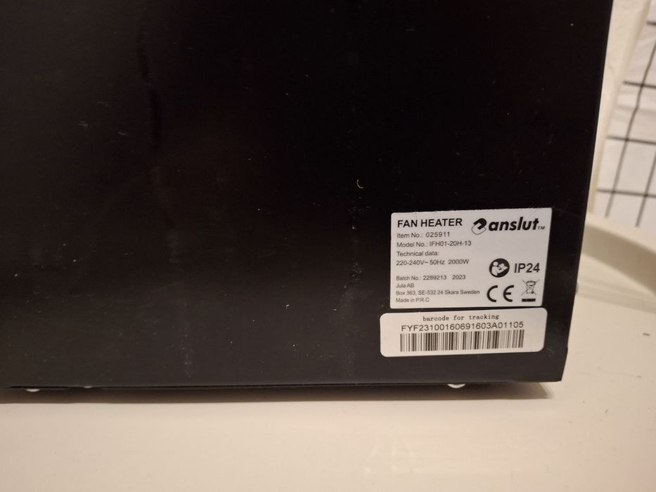 Електричний тепловентилятор Anslut 013513 2000 Вт (2 кВт)