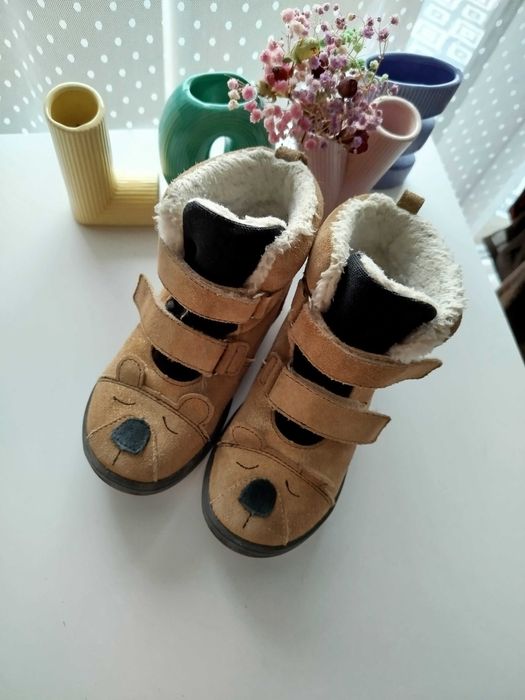 Kozaki botki śniegowce Mido 27 brązowo złote