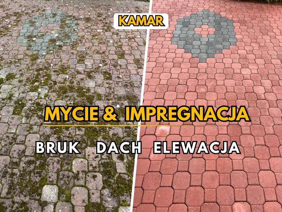 Czyszczenie & Impregnacja - Mycie Kostki Brukowej,  Mycie Elewacji, Mycie Dachu, Malowanie Elewacji | Gorąca woda  | 350 BAR | Firma KAMAR - Krosno