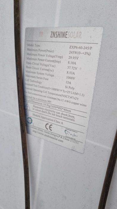 Panele fotowoltaiczne panel fotowoltaiczny solary solar 245W 164cm